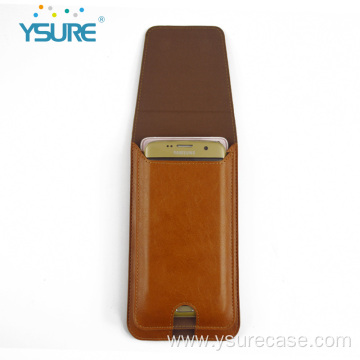 Custom vintage leather textured double waist phone bag